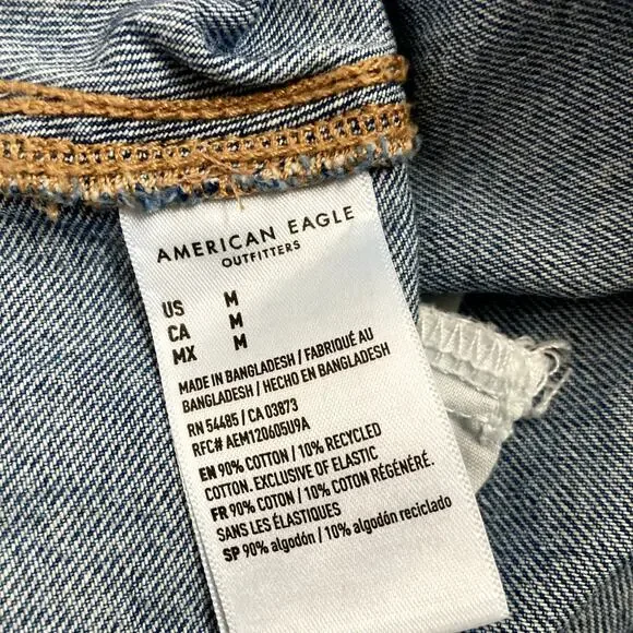 American Eagle AE Corset Button Up Denim Mini Dress Medium - Picture 5 of 6
